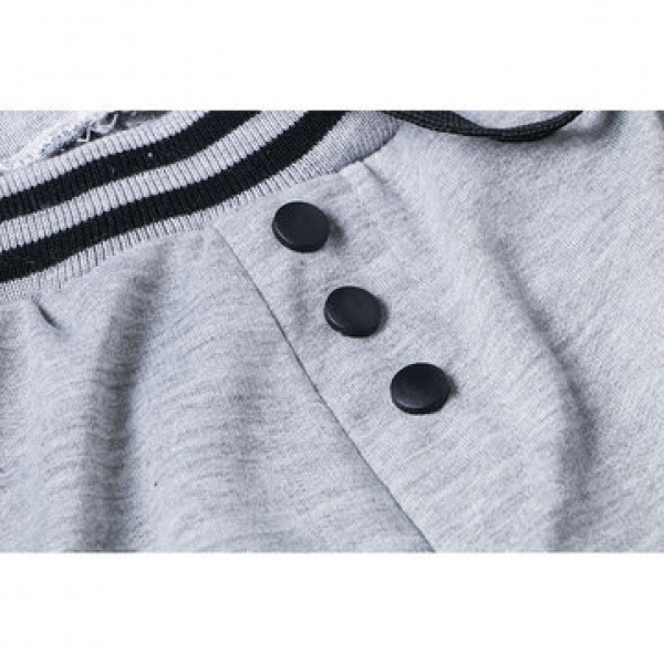 Men Casual Color Block Stitching Sports Trousers Elastic Waist Drawstring Jogger Pants