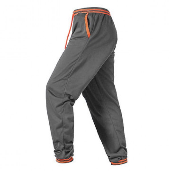 Men Casual Color Block Stitching Sports Trousers Elastic Waist Drawstring Jogger Pants