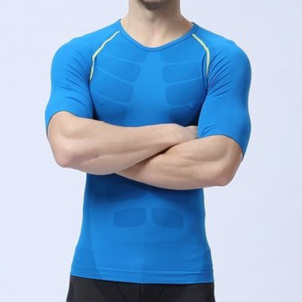 Short Sleeve Mens Professional Compression Tights Quick Dry Sports Breathable Bodybuilding Sportswear