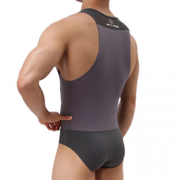 Men Sexy Bodysuit Wrestling Onesie Transparent Mesh Lingerie Wrestling Leotard Hot Body Suits