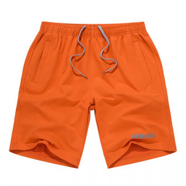 Summer Mens Casual Sports Shorts Loose Knee Length Solid Color Cotton Shorts
