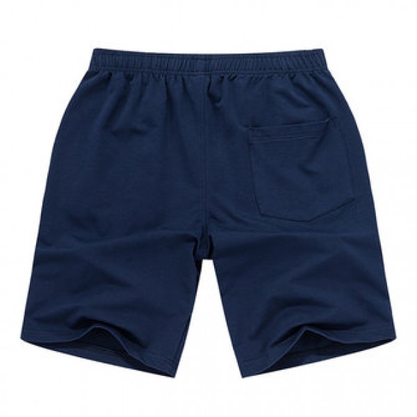 Summer Mens Casual Sports Shorts Loose Knee Length Solid Color Cotton Shorts