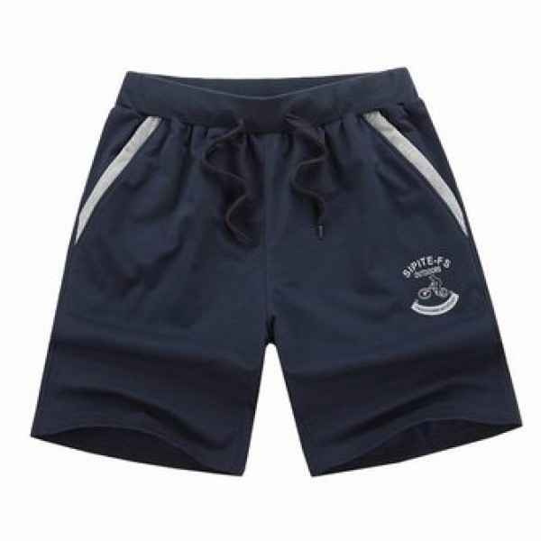 XS-5XL Mens Cotton Sports Shorts Elastic Waistband Zippered Pockets ShorT-pants With Drawstring