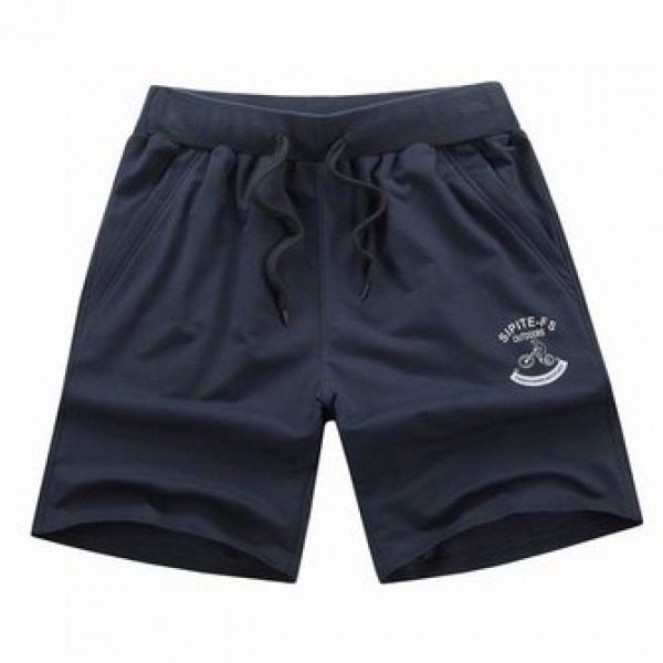 XS-5XL Mens Cotton Sports Shorts Elastic Waistband Zippered Pockets ShorT-pants With Drawstring
