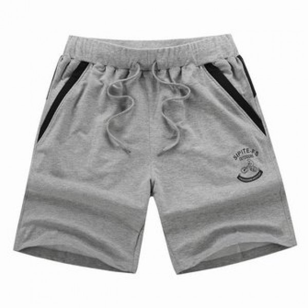 XS-5XL Mens Cotton Sports Shorts Elastic Waistband Zippered Pockets ShorT-pants With Drawstring