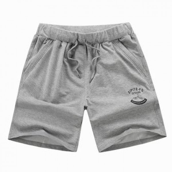 XS-5XL Mens Cotton Sports Shorts Elastic Waistband Zippered Pockets ShorT-pants With Drawstring