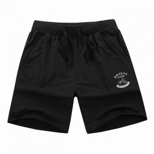 XS-5XL Mens Cotton Sports Shorts Elastic Waistband Zippered Pockets ShorT-pants With Drawstring