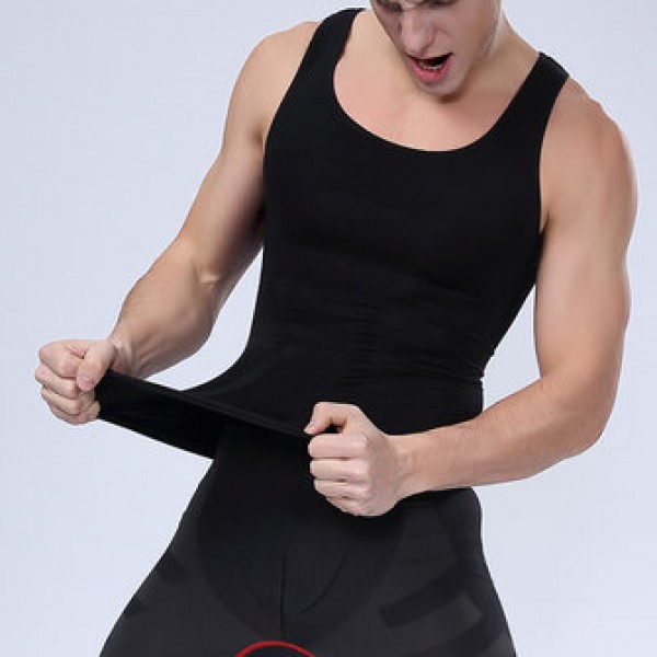 Abdomen Tight Body Sculpting Vest Men PRO Fitness Stretch Tights 3D Tops Tees