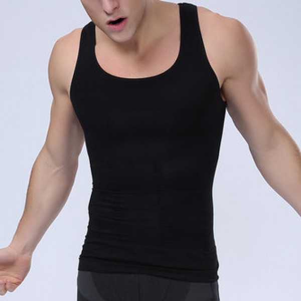 Abdomen Tight Body Sculpting Vest Men PRO Fitness Stretch Tights 3D Tops Tees