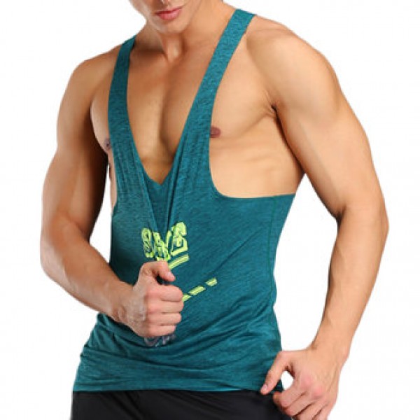 Sports Fitness Running Training Vest Speed Dry Sweat Absorption Vest Letter Printing Tees