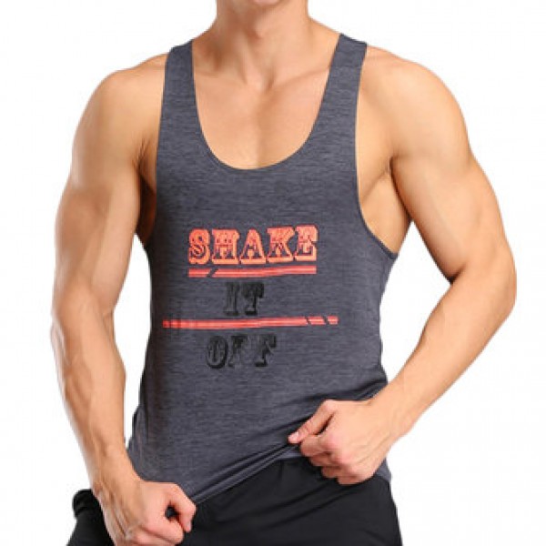 Sports Fitness Running Training Vest Speed Dry Sweat Absorption Vest Letter Printing Tees