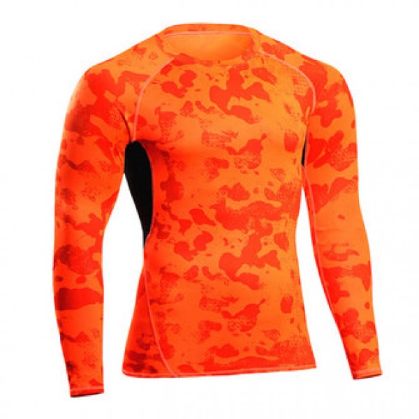 Camouflage Fitness jogging T-shirts Training Suit Elastic Compression Speed Dry Long Sleeved Tights