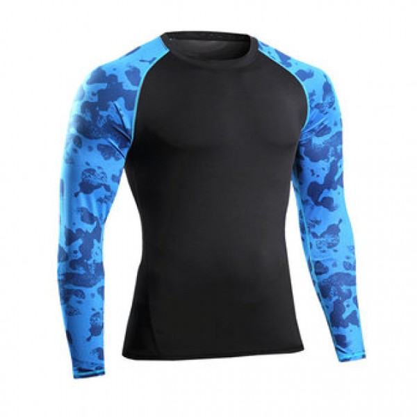 Camouflage Fitness jogging T-shirts Training Suit Elastic Compression Speed Dry Long Sleeved Tights