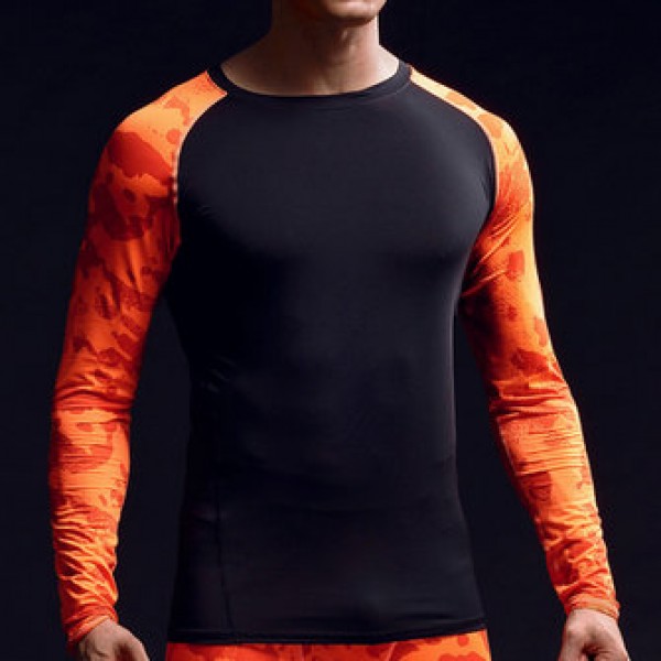 Camouflage Fitness jogging T-shirts Training Suit Elastic Compression Speed Dry Long Sleeved Tights