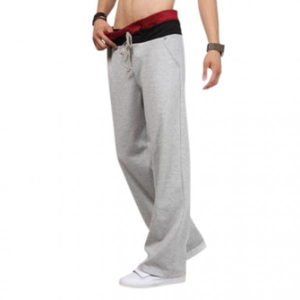 Men Casual Comfortable Sports Pants Pure Color Fashion Sweatpants Joggers Trousers