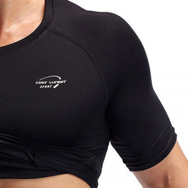 Elastic Quick Drying Compression Fitness Tops Men Split Hem Breathable Slim Fit Sport T-shirt