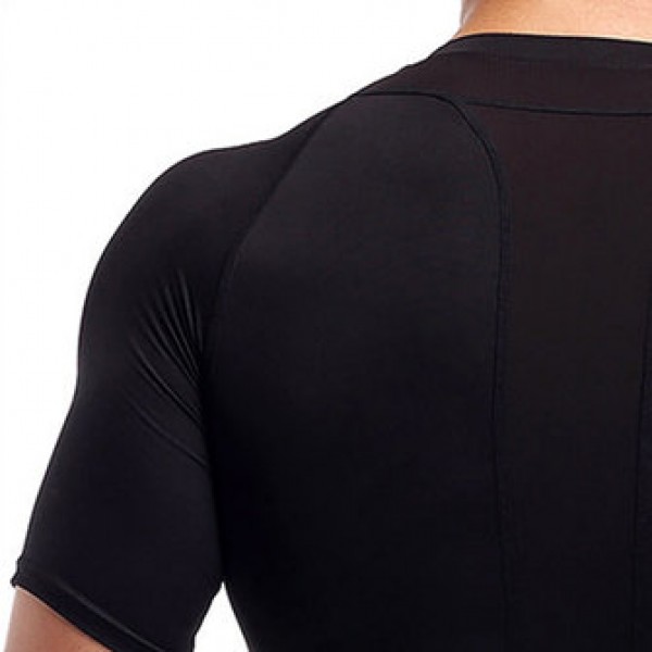 Elastic Quick Drying Compression Fitness Tops Men Split Hem Breathable Slim Fit Sport T-shirt