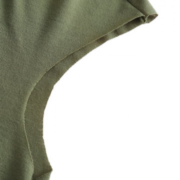Men Cropped Neck Muscle Fit Gym Tops