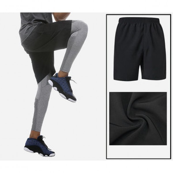 Men Casual Sports Shorts Black Speed Dry Loose Training Running Shorts