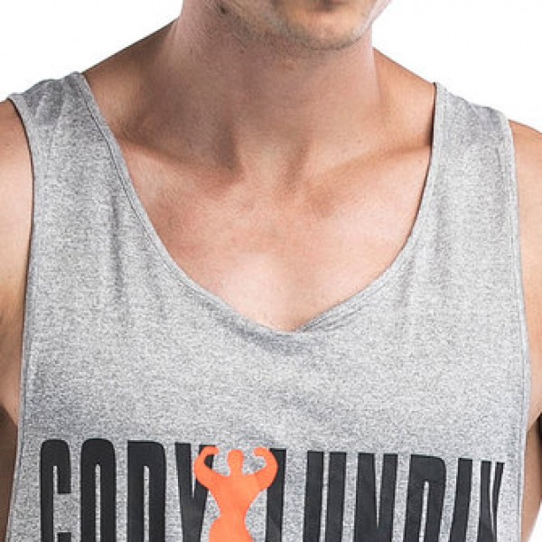Men Leisure Quick Drying Breathable Vest Fashion Letter Printed Fitness Training Sport Tops