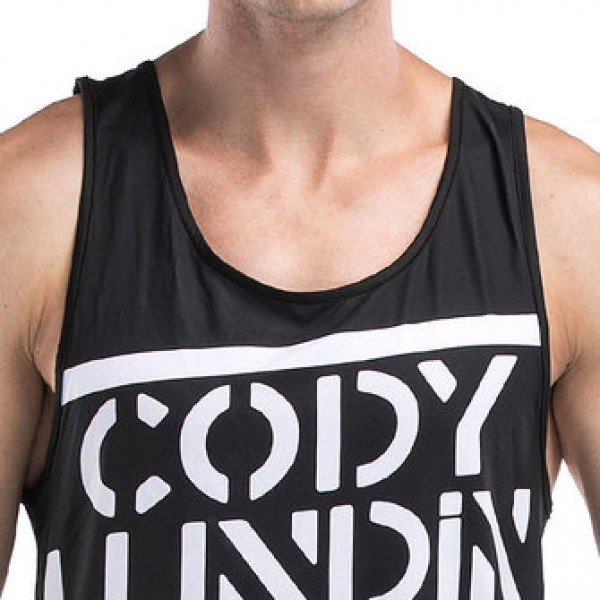 Men Leisure Printed Breathable Vest Round Neck Quick Drying Fitness Traning Sport Tops