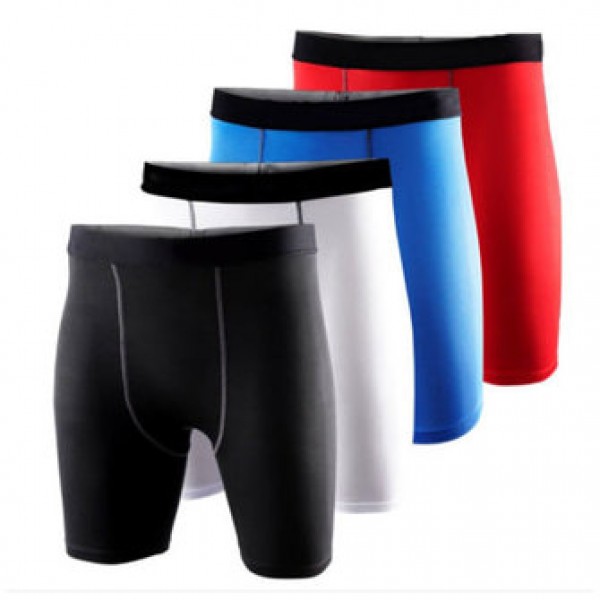 Mens Sports Tight Shorts Fitness Training Slim Bre...