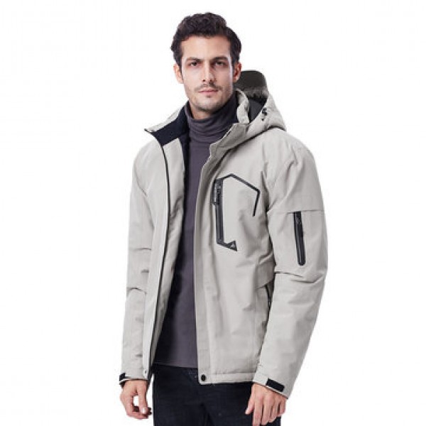 3Modes USB Electric Heated Coats Outdoor Waterproof Men Hooded Heating Jacket Thermal Winter Warm Clothes