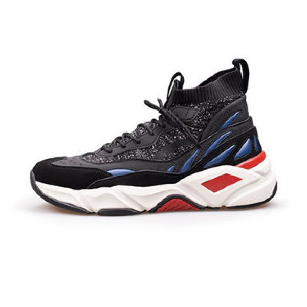 FREETIE Men Retro Chunky Sneaker Flying Woven Stitching EVA Shock-absorbing Hiking Shoes