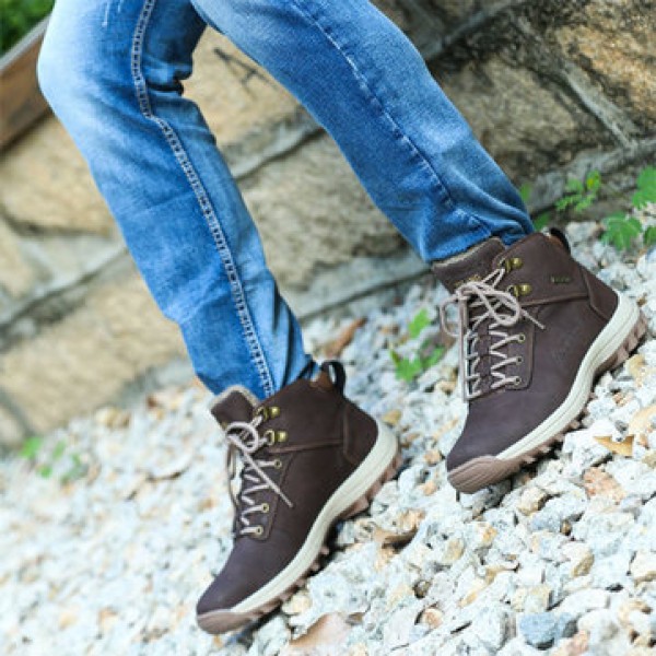 Men Winter Snow Boots Outdoor Fashion Sneaker Super Warm Lining Non-Slip Climbing Shoes
