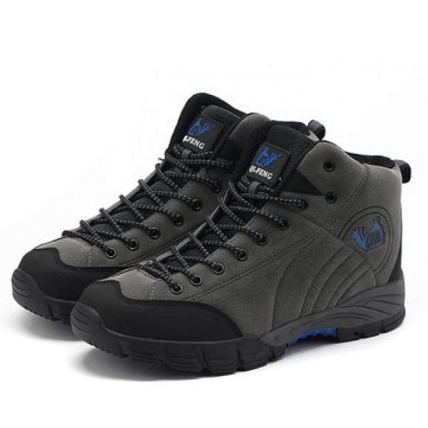 Outdoor Men Shoes Breathable Climbing Waterproof Anti-slip Plush Flexible Hiking Sneakers
