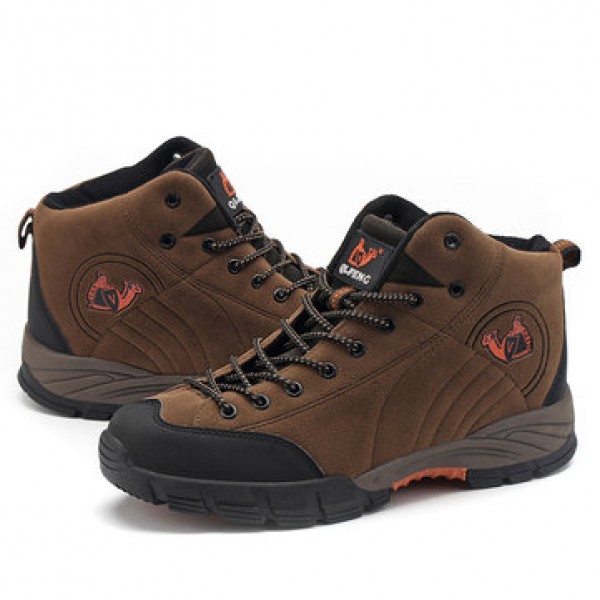 Outdoor Men Shoes Breathable Climbing Waterproof Anti-slip Plush Flexible Hiking Sneakers