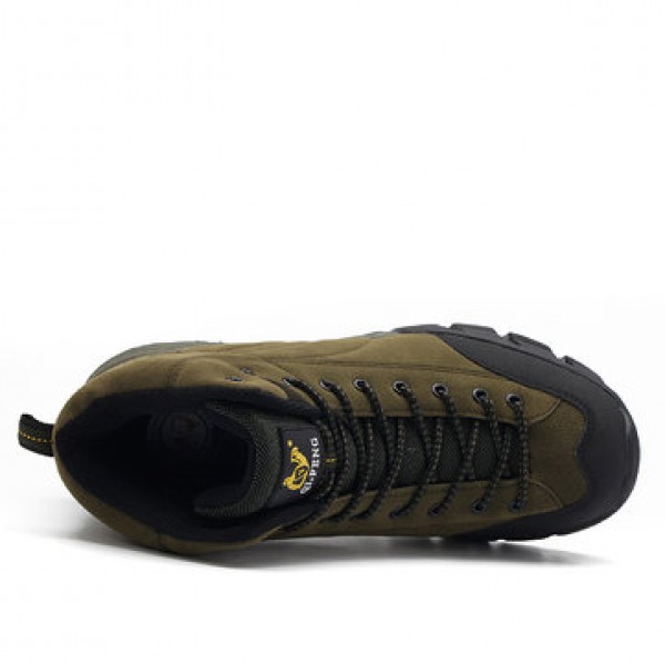 Outdoor Men Shoes Breathable Climbing Waterproof Anti-slip Plush Flexible Hiking Sneakers