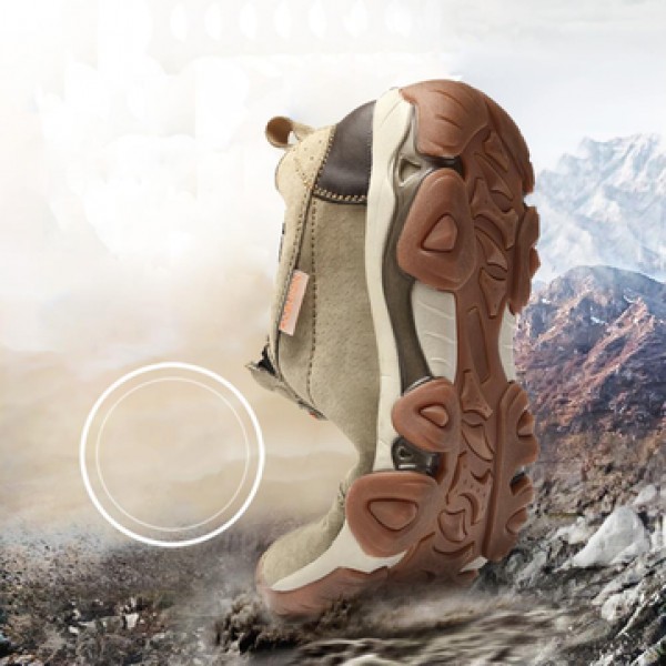 Mens Outdoor Breathable Athletic Shoes Cowhide TPR Elastic Slip-on Sport Sneakers