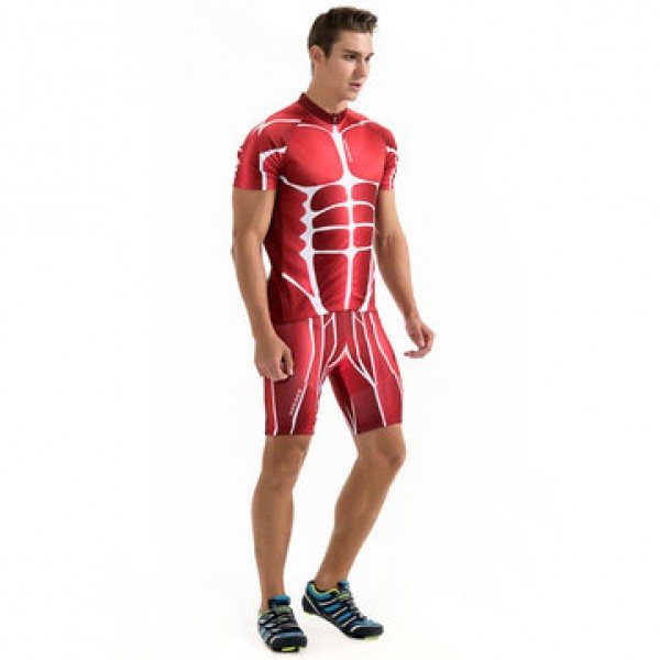 Summer Outdoor Cycling Riding  Set Bikes Trousers Silicone Shirts+Shorts Suit Short Sleeve