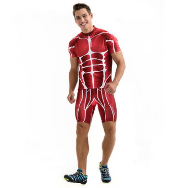 Summer Outdoor Cycling Riding  Set Bikes Trousers Silicone Shirts+Shorts Suit Short Sleeve