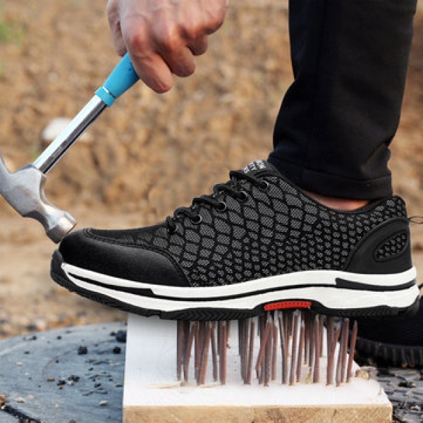 Men Luminous Running Shoes Outdoor Hiking Climbing Shoes Breathable Work Shoes