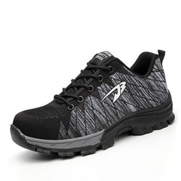 TENGOO 536 Men Ultralight Safety Shoes Work Shoes Mesh Anti-slip Anti-Collision Steel Toe Sports Running Shoes
