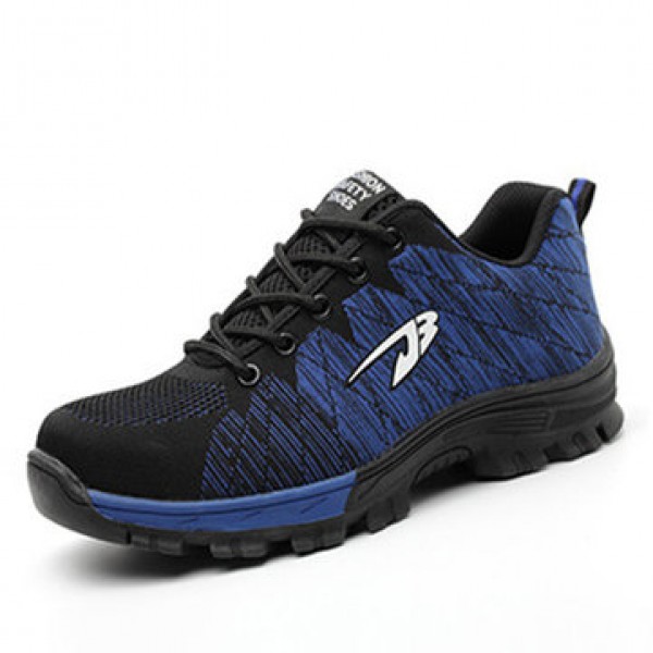 TENGOO 536 Men Ultralight Safety Shoes Work Shoes Mesh Anti-slip Anti-Collision Steel Toe Sports Running Shoes