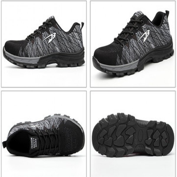 TENGOO 536 Men Ultralight Safety Shoes Work Shoes Mesh Anti-slip Anti-Collision Steel Toe Sports Running Shoes