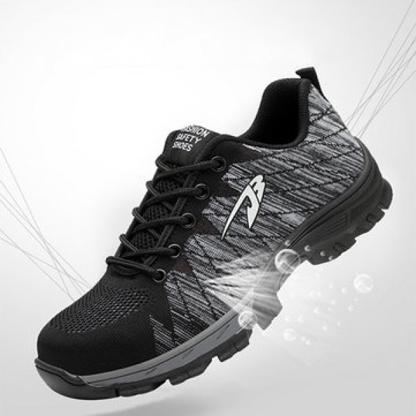 TENGOO 536 Men Ultralight Safety Shoes Work Shoes Mesh Anti-slip Anti-Collision Steel Toe Sports Running Shoes