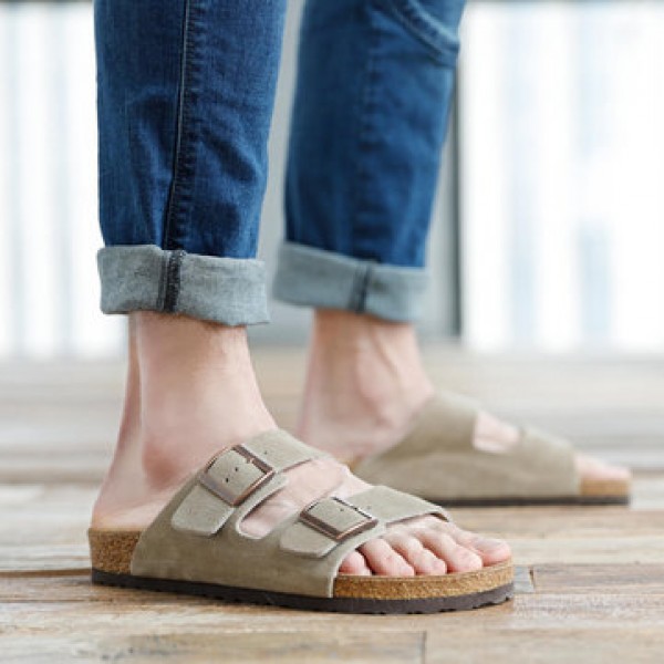 Aishoes Soft Leather Wooden Men Sandals Thick Bottom Wear Resistance Non-slip  Summer Beach Sandals From Xiaomi Youpin