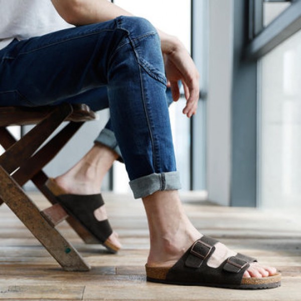 Aishoes Soft Leather Wooden Men Sandals Thick Bottom Wear Resistance Non-slip  Summer Beach Sandals From Xiaomi Youpin