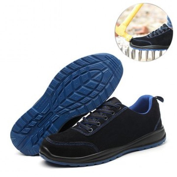 TENGOO Men Safety Shoes Work Shoes Steel Toe Wearable Anti-Smashing Non-Slip Running Sports Sneakers