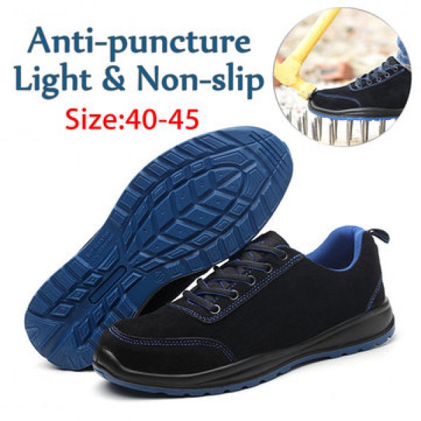 TENGOO Men Safety Shoes Work Shoes Steel Toe Wearable Anti-Smashing Non-Slip Running Sports Sneakers