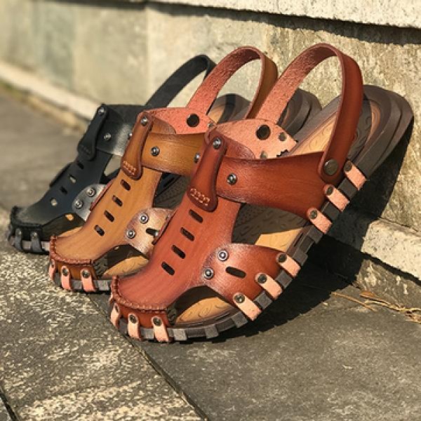 Men Beach Sandals Summer Slippers Soft Flat-bottomed Slippers Microfiber Shoe Size 6.5-11.5