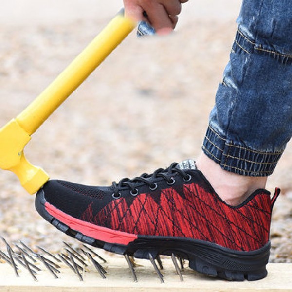 Men Breathable Non-Slip Wear-Resistant Working Sports Safety Labor Anti-Smashing Sneakers Shoes