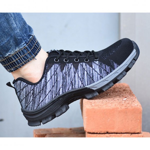 Men Breathable Non-Slip Wear-Resistant Working Sports Safety Labor Anti-Smashing Sneakers Shoes