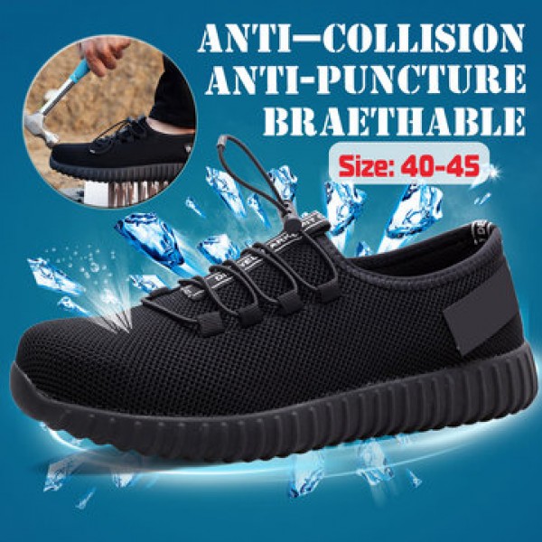 TENGOO Men Safety Shoes Waterproof Work Shoes Running Hiking Camping Shoes Non-Slip Soft