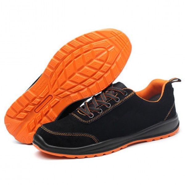 TENGOO Men Safety Shoes Steel Toe Work Sneakers Slip Resistant Waterproof Breathable Hiking Climbing Running Shoes