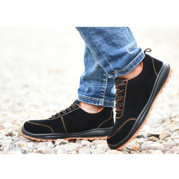 TENGOO Men Safety Shoes Steel Toe Work Sneakers Slip Resistant Waterproof Breathable Hiking Climbing Running Shoes